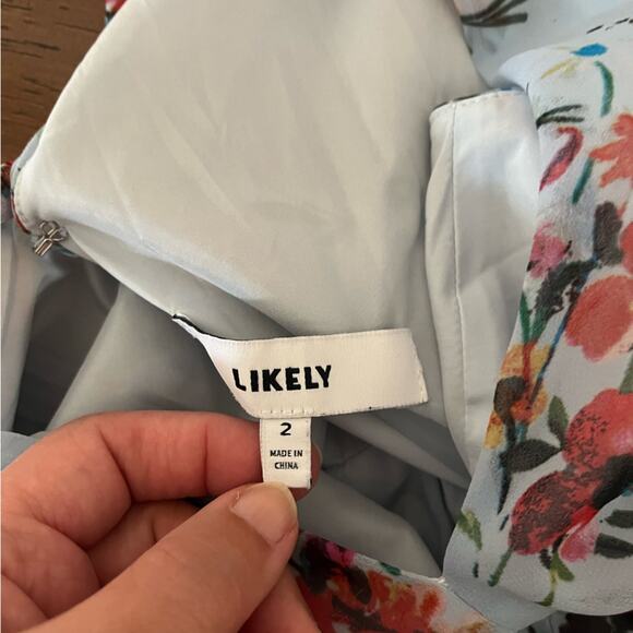 Likely floral V neck handkerchief hem sleeveless boho feminine midi dress - Picture 13 of 14